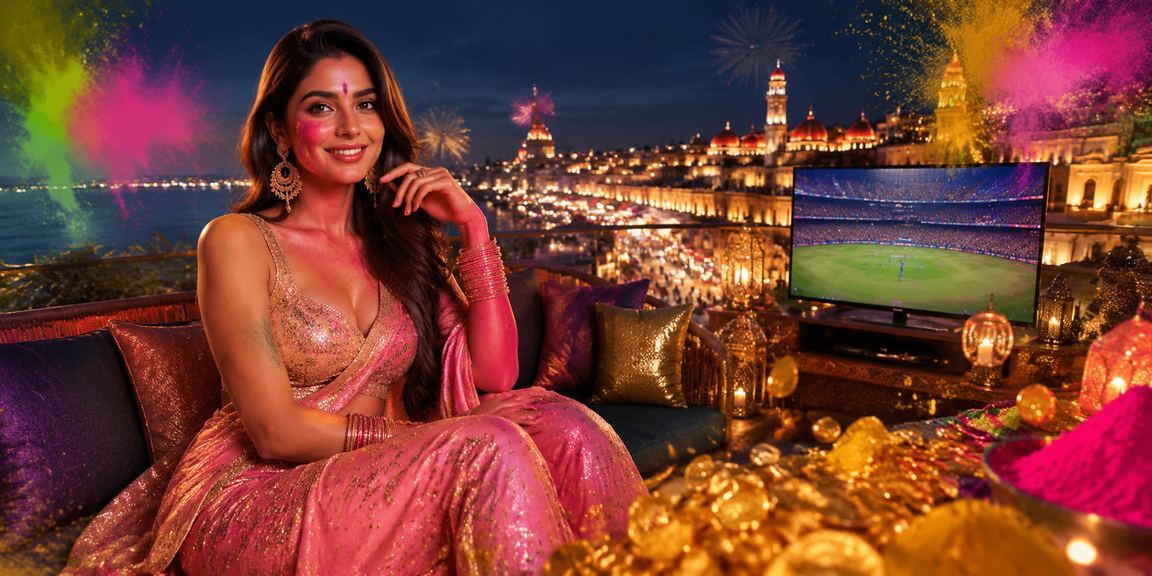 Excited cricket fans celebrating festival and enjoying betting